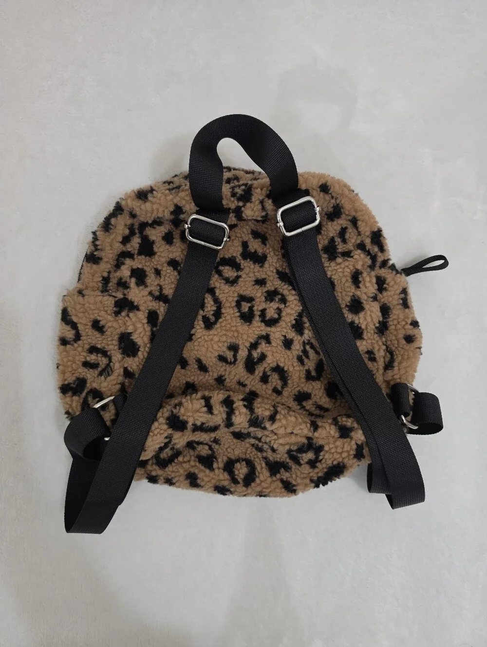 Target Art Class Leopard Print Faux Shearling Mini Backpack in Brown & Black